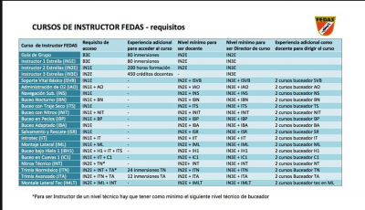 Nuevos estándares de  instructor FEDAS.
